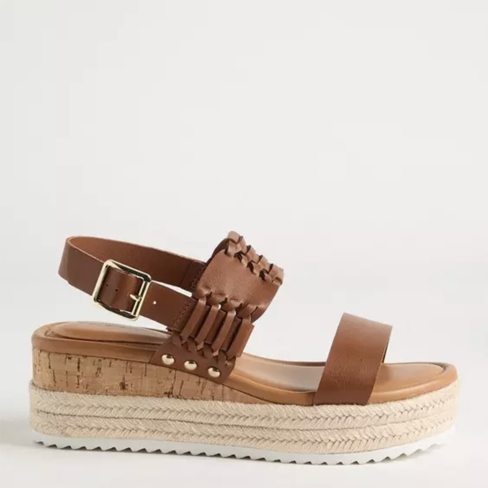 NEW Torrid Double Strap Woven Platform Sandals Size 8.5 WW - Picture 2 of 3